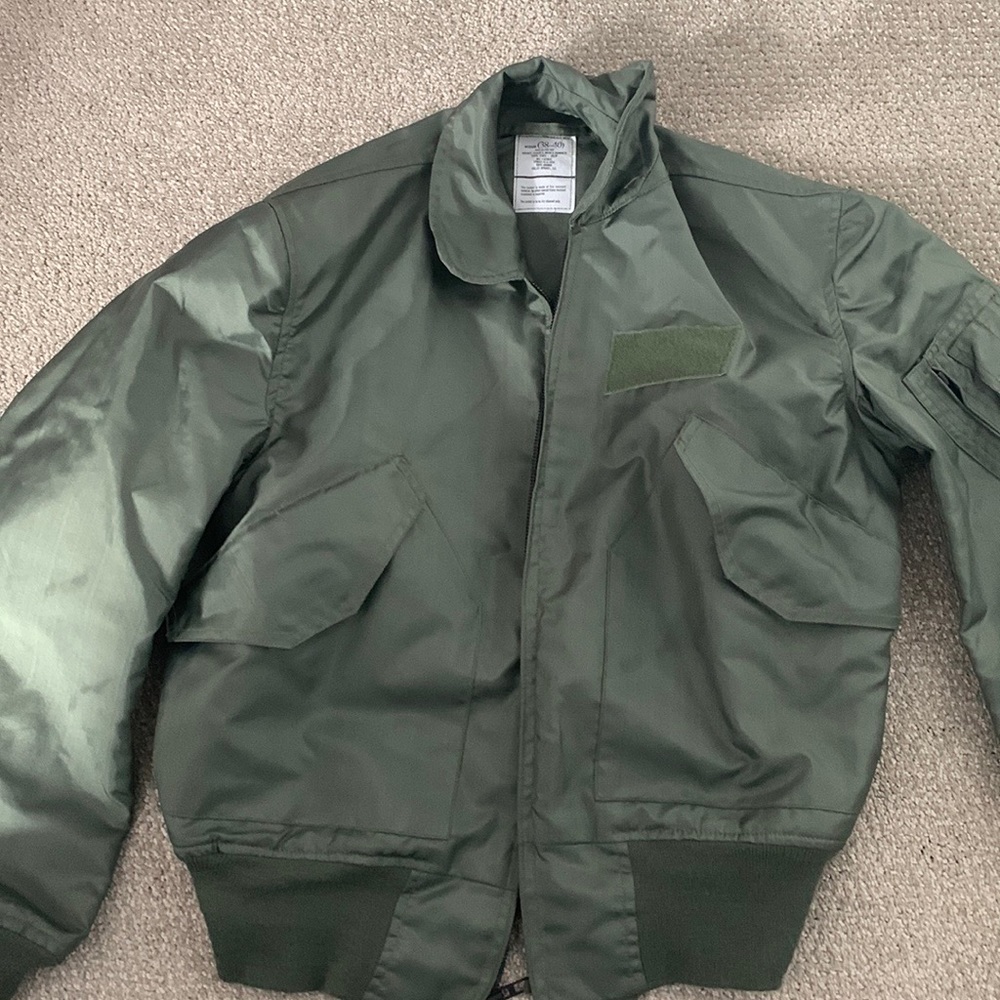 Men’s medium military flight bomber jacket, CWU 36p, like new